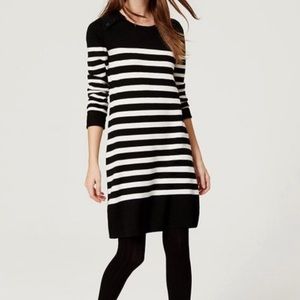LOFT black and white sweater dress